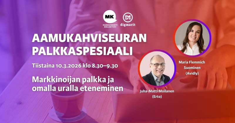 KUTSU Digmarit ry:n palkkasuosituksen läpikäyntiin: Markkinoijan palkka ja omalla uralla eteneminen